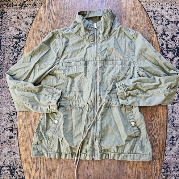 Old Navy Green Twill Field Utility Jacket Size Women's Medium - Picture 4 of 9